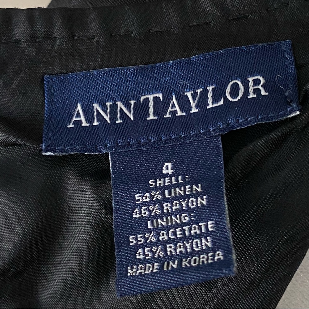 Ann Taylor Size 4 Linen Blend Black Dress Maxi Sleeveless LBD Back Zip & Slit - Picture 8 of 10